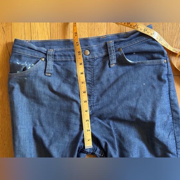 60s Vintage Wrangler Kick Flare Blue Jeans Snap Fly - Picture 9 of 14